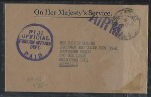 FIJI ISLANDS COVER (P0212B) 1983  OFFICIAL OHMS FOREIGN AFFAIRS COVER TO AUSTRAL 