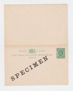 KUT BRITISH 1903 ½a SPECIMEN REPLY PAID POST CARD, UNUSED H&G#3(SEE BELOW)