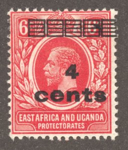 East Africa & Uganda Protectorates Scott 62 Unused LHOG - 1919 Surcharged