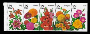 PCBstamps  US #2829/2833a Bk Pane $1.45(5x29c)Garden Flowers, MNH, (17)