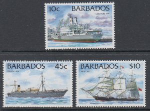 Barbados 873c,878c,885c Ships MNH VF