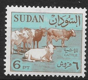 SUDAN SG193 1962 6p DEEP BROWN & TURQUOISE-BLUE MTD MINT.