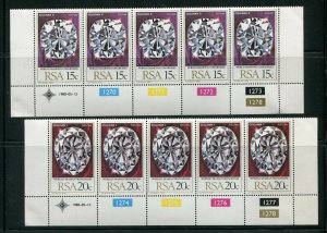 South Africa 534 - 535 Great Star of Africa Diamond Stamp Strips MNH 1980