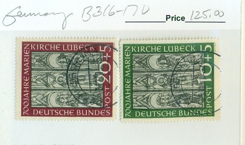GERMANY #B316-17, Used, Scott $125.00