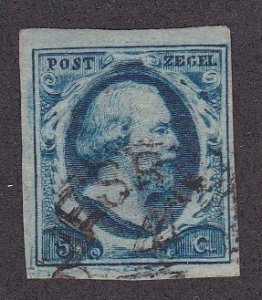 Netherlands # 1, King William III, Used, 1/3 Cat.