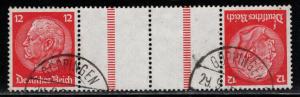 Germany Scott # 422 (2), 2 labels, used, tete beche, Mi# KZ23.2