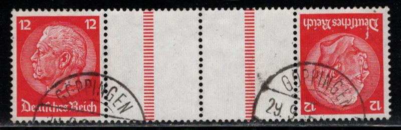 Germany Scott # 422 (2), 2 labels, used, tete beche, Mi# KZ23.2