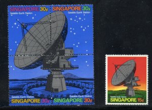 SINGAPORE  SCOTT #142/43 SATELLITE EARTH STATION MINT NEVER HINGED