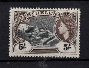 St. Helena 1953 5/- dp brown & black SG164 LHM WS36713