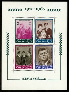 Ajman 1964 - Life of JFK, Pres Kennedy In Memoriam - Souvenir Sheet - 26a - MNH