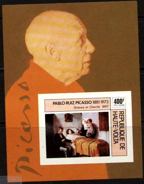 Picasso Painting, Science & Charity, Burkina Faso S/S SC#C222 MNH