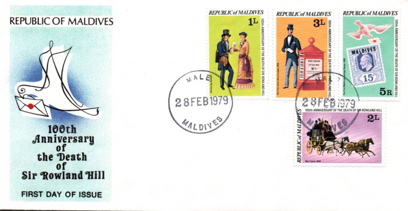 Maldive Islands 7794-796,798 Rowland Hill U/A FDC