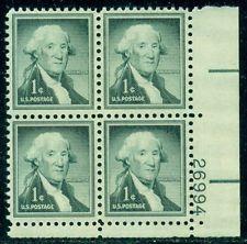 SCOTT # 1031 WASHINGTON PLATE BLOCK GEM MINT NEVER HINGED