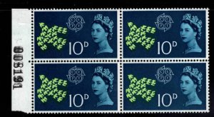 Great Britain Scott 384 MNH** Europa Plate # Block