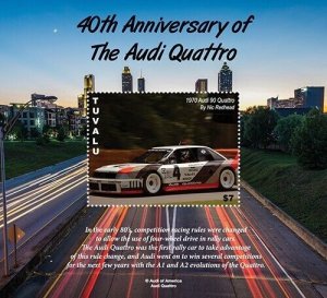 Tuvalu 2020 - Audi Quattro Car - Souvenir Stamp Sheet - MNH