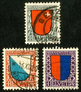 Switzerland Stamps # B15-17 Used Value $60.50