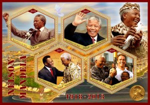 Stamps. Famous people. Nelson Mandela 2019 year 1+1 sheets perforated