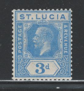 St. Lucia 1924 King George V 3p Scott # 83 MH