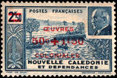 New Caledonia  #B12A-B12B, Complete Set(2), 1944, Hinged