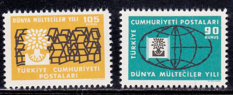 Turkey # 1478-1479, World Refugee Year, Mint NH