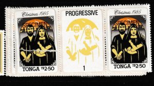 Tonga SC 612-5 Specimen Gutter Pair MNH (5gci)