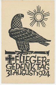 Postal stationery Germany 1924 Bird - Eagle - Memorial Day