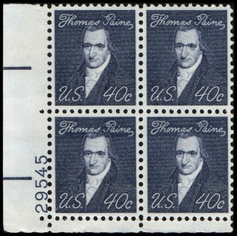 US #1292 PAINE MH LL PLATE BLOCK #29545