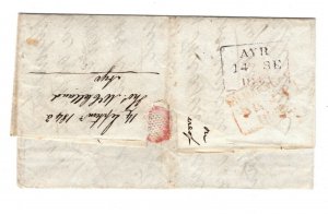 GB SCOTLAND *Ayr* MX Cover MALTESE CROSS 1d Red Kilmarnock 1842 EA8