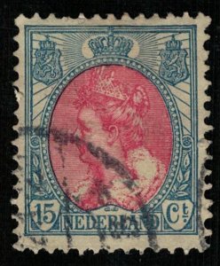 1908-1914, Queen Wilhelmina, 15 cents, Netherlands (T-7334)