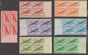 U.S. Scott #C25-C31 Stamps - Mint NH Plate Block Set