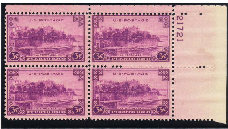 801: Puerto Rico - Plate Block - MNH - 21721-UR