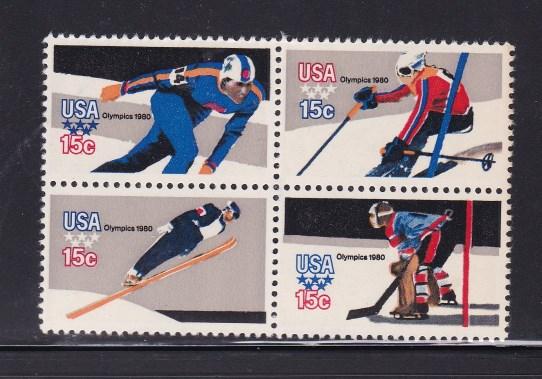 US 1795-1798, MNH Block of 4 - 1980 Winter Olympics