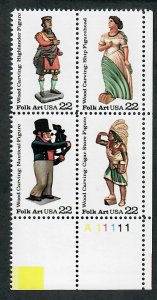 2240 - 2243 Folk Art Figures MNH Plate Block LR