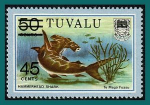 Tuvalu Stamps 1981 Hammerhead Shark, Litho Surch, MNH #150,SG157