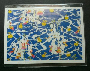 Singapore Orchids 1990 Dress Fabric Design Art Flower Flora (postcard)