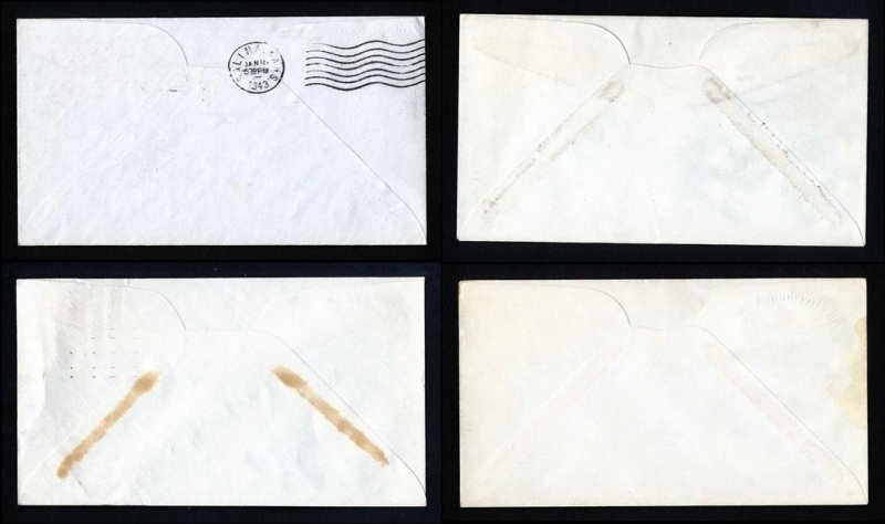 4 Different First Day Covers with cachets dated 1943 - Lot # 1