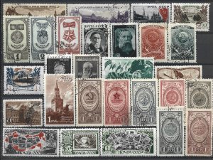 COLLECTION LOT 21876 URSS 28 UNG/USED STAMPS 1945+ CV+$29
