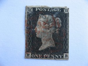 Penny Black Great Britain U Sc 1 with tear and thins, please see pictures