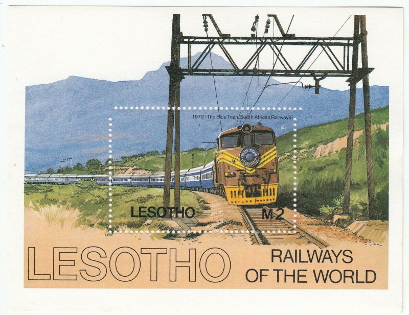 Lesotho; South African Railways, MNH The Blue Train Class 6E1 Sheetlet, 1984 