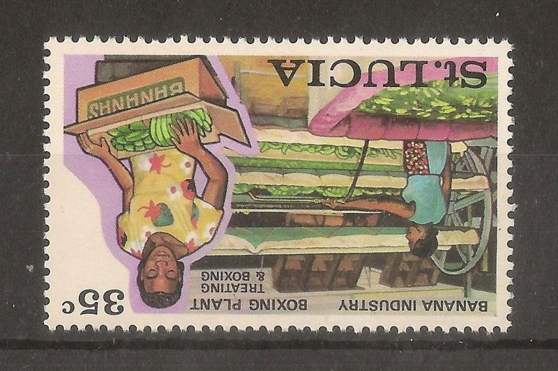 St Lucia 1973 35c 'Bananas' Inverted WMK SG351w MNH