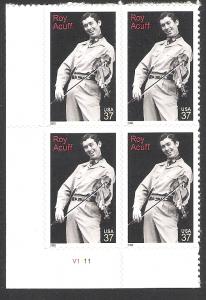 US Plate Block, Cat # 3812, Acuff, MNH*-