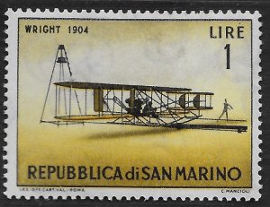 San Marino #509 1l Historic Planes - Wright Plane, 1904 ~ MH