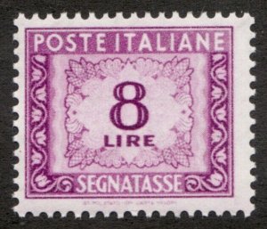 Key Value : 1955 Italy Sc #J85 Postage Due - 8 Lire  MH Cv$175