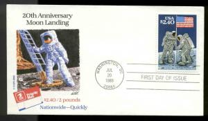 2419 $2.40 MOON LANDING PRIORITY MAIL FDC WASHINGTON, DC  USPS CACHET