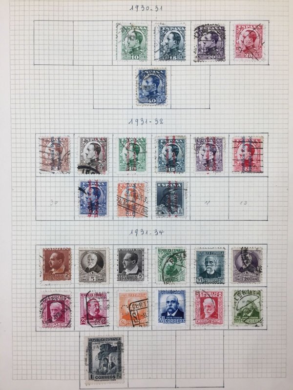 Spain 1860s/1950s MH Used Collection on Pages(Apx 150+Items) UK3837