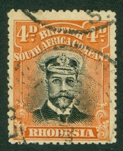 SG 245 Rhodesia 4d black & orange-red. Fine used CAT £275