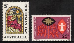 AUSTRALIA 1969 Christmas; Scott 466-67, SG 444-45; MNH