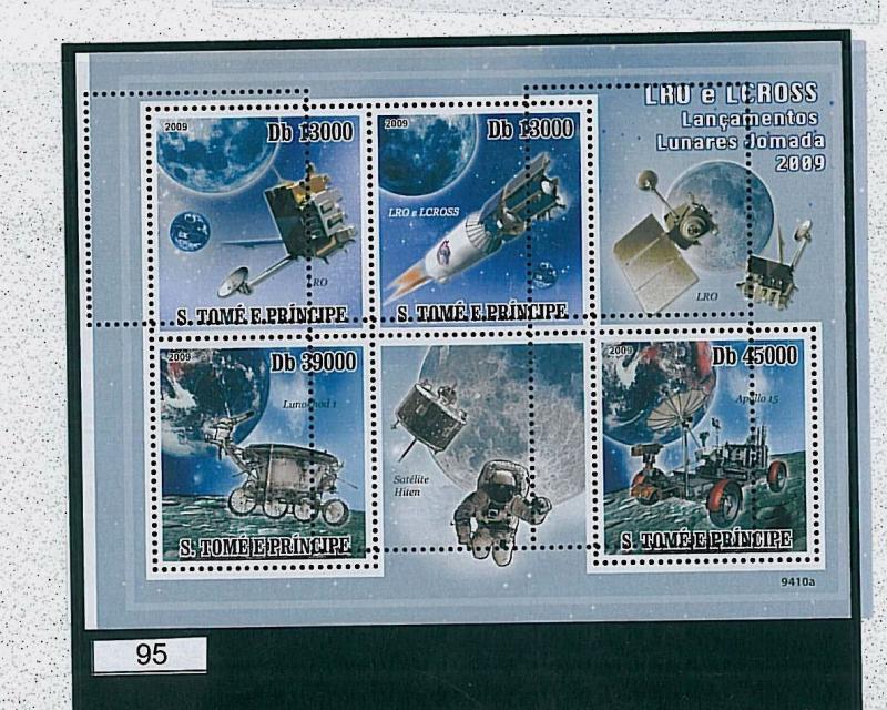 Sao Tome e Principe 2009, MISSPERF SHEET: Missions to the Moon, Astronomy, Space