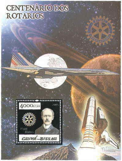 Guinea-Bissau Rotary & Space Silver Foil Sheet 5p09bs