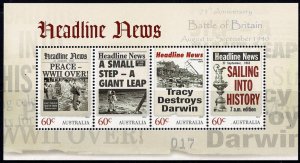 Australia 2013 Headline News Minisheet OP Battle of Britain 75th Anniversary MNH